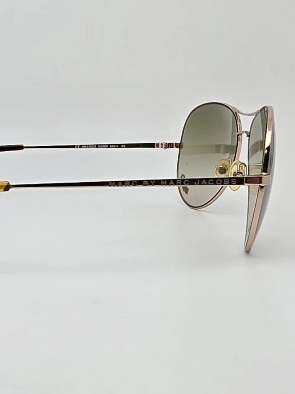 Marc Jacobs MMJ050/S 0J5GIS Gold Frame Green Gradient Lens Aviator Sunglasses